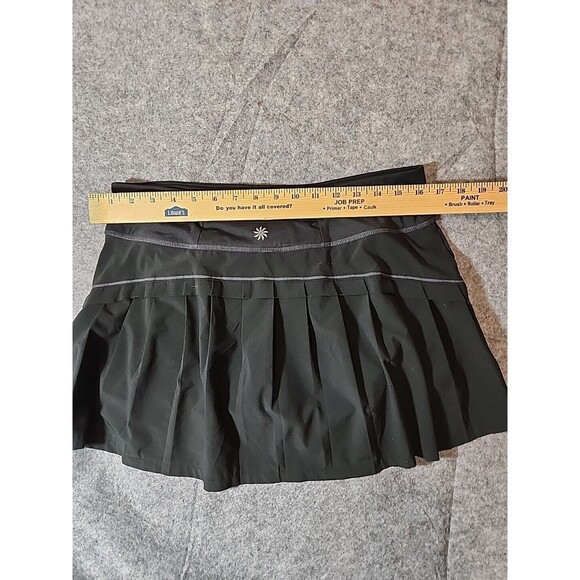 Athleta Pleated Skort Athletic Skirt Black Activewear with Zipper Pocket - Picture 7 of 9